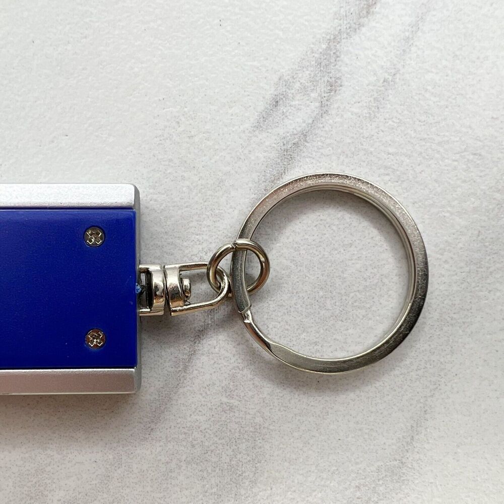 AAA Blue and Silver Flashlight Keychain Keyring - Picture 7 of 8